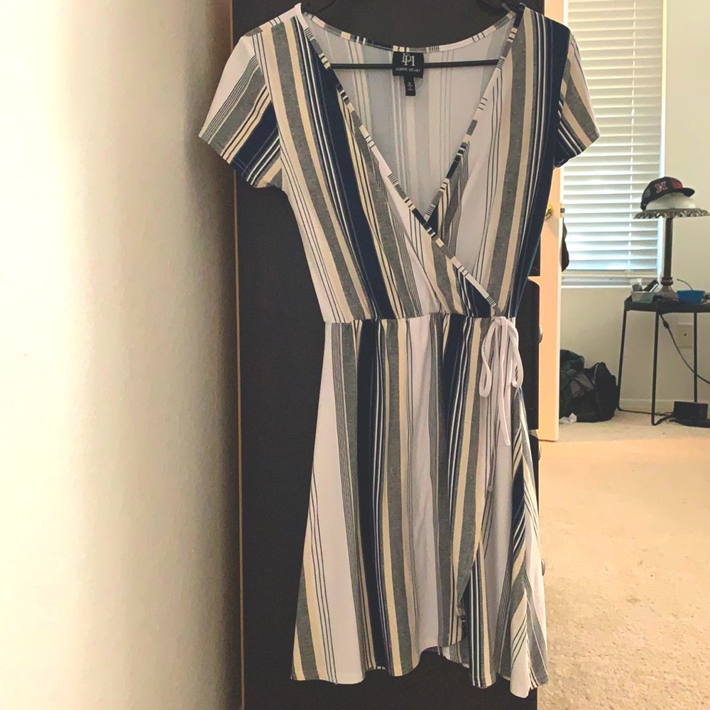 Deep v neck mini dress